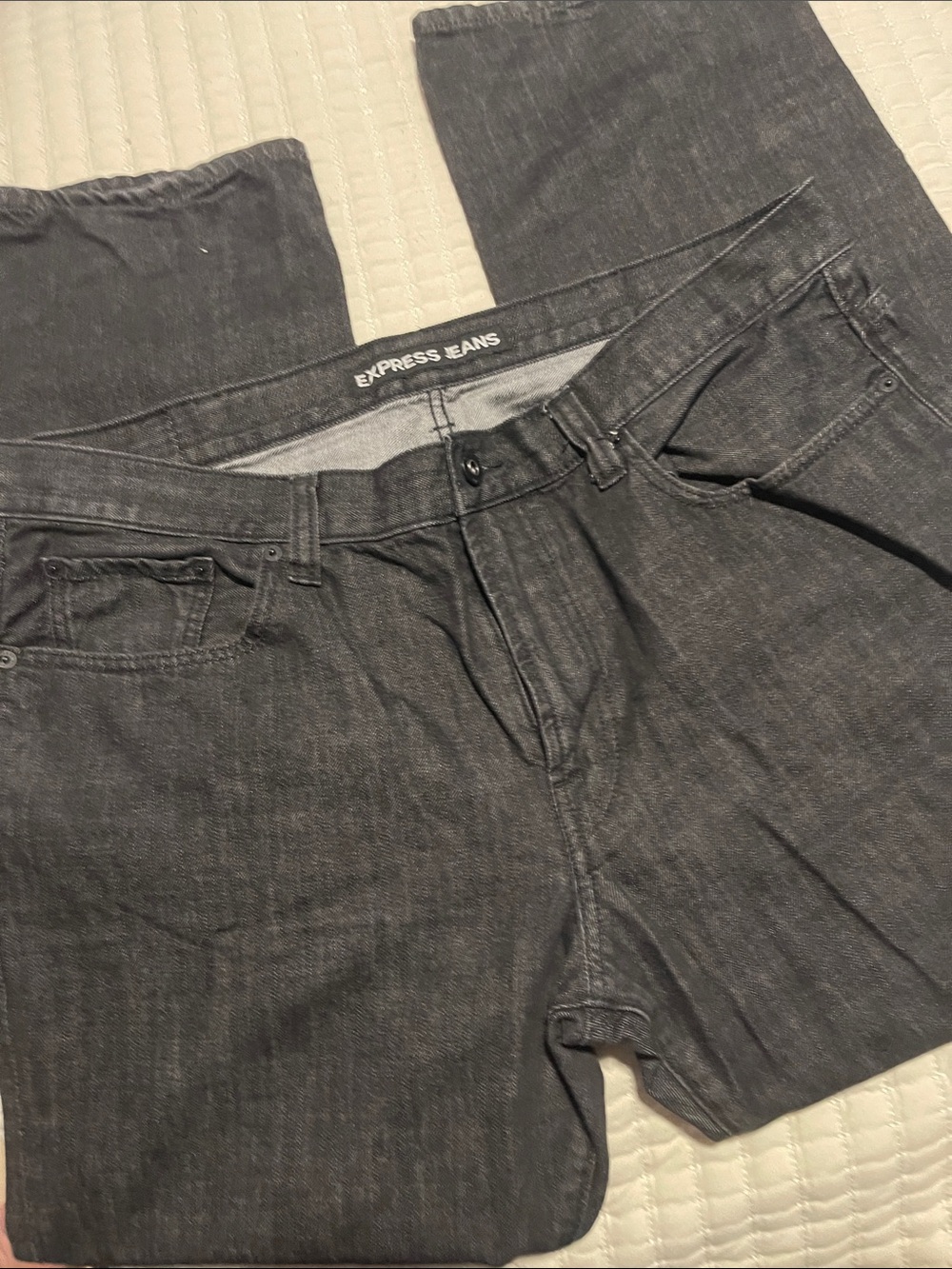 Express Men’s Charcoal Straight Jeans